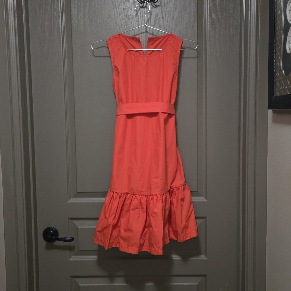 Elegant Orange Sleeveless Dress